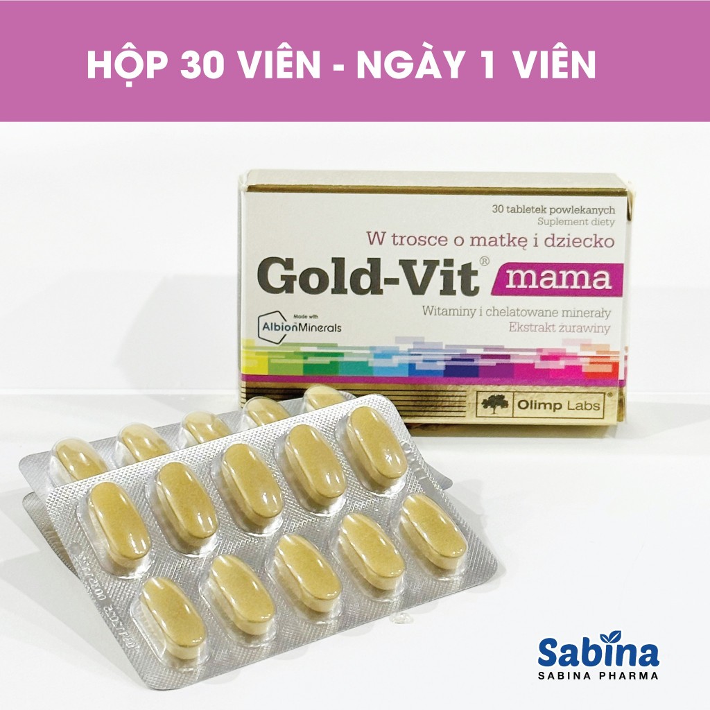Viên uống Gold-vit Mama bổ sung vitamin & khoáng chất thế hệ mới cho mẹ bầu, sau sinh hữu cơ