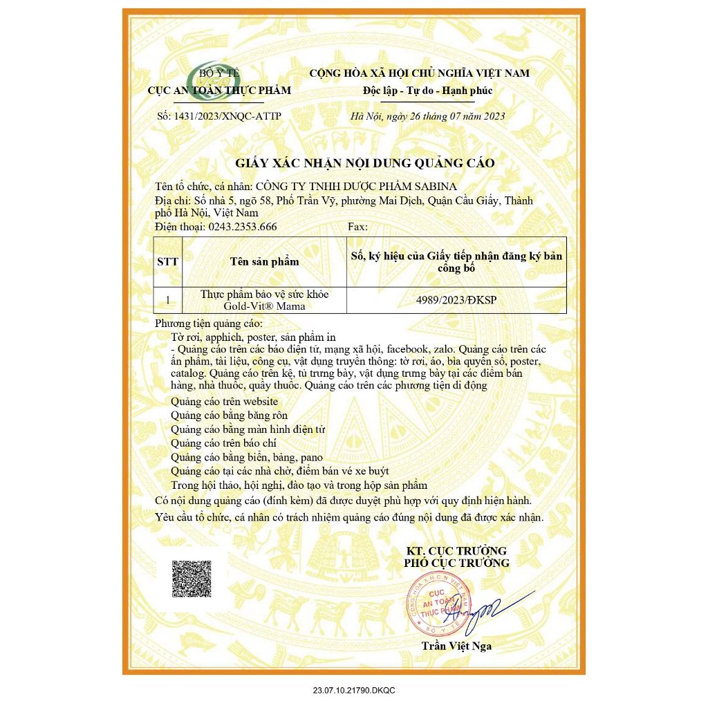 Viên uống Gold-vit Mama bổ sung vitamin & khoáng chất thế hệ mới cho mẹ bầu, sau sinh hữu cơ