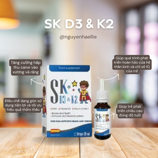 SK D3K2  - Bổ sung DHA, vitamin D3 và Vitamin Mk7, nhỏ giọt 20ml