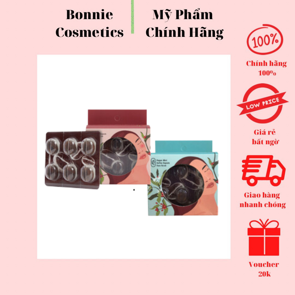 Tẩy tế bào chết cafe Lanci làm dịu da chống oxy hóa, dưỡng ẩm cho da 18 viên nén - BonnieCosmetics