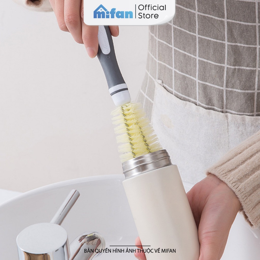Chổi Cọ Rửa Bình Nước Chai Lọ Cán Dài Mifan - Dụng cụ vệ sinh bàn chải làm sạch cốc giữ nhiệt, máy xay, bình sữa