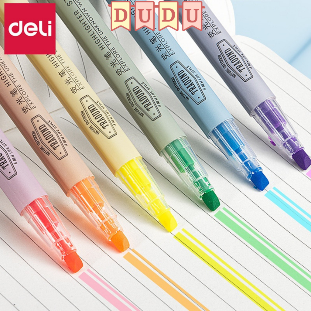 Bút đánh dấu highlight dạ quang 6 màu lựa chọn