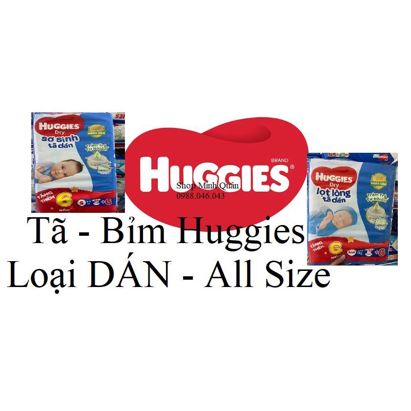 Tã-Bỉm Huggies cho bé - Loại DÁN, NB1, NB2