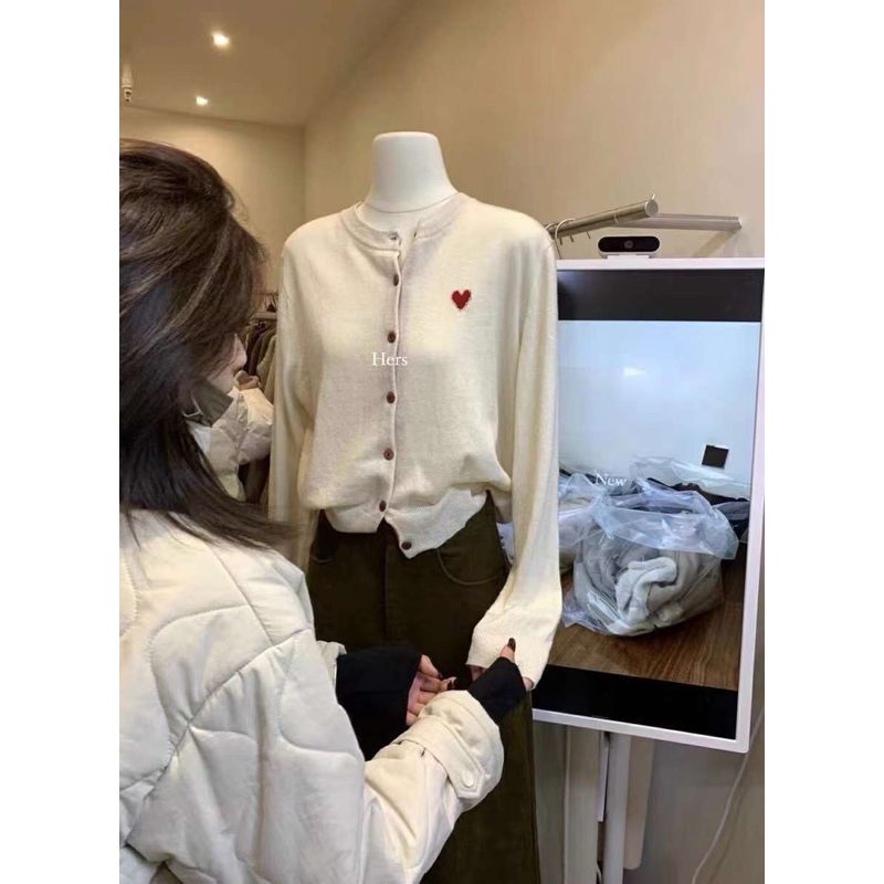 KAYY. Áo cardigan len tim _ A5162