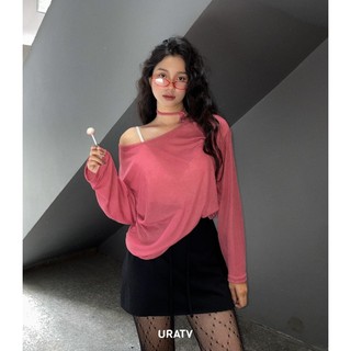 Áo thun tay dài Knitwear form suông rộng mặc 2 kiểu
