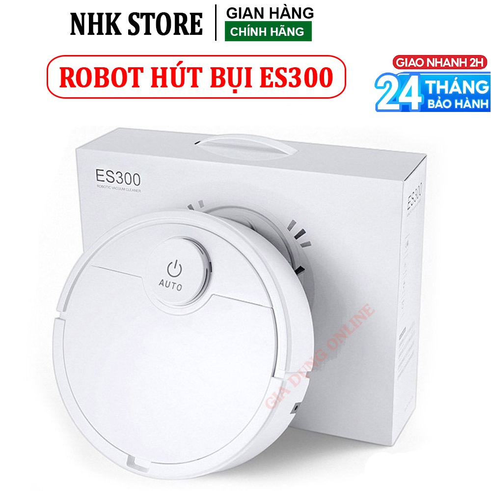 Robot Hút Bụi, Robot Hút Bụi Lau Nhà ES300 Chống Rơi, Hút Sạch, Êm Ái, Nút Nguồn Cảm Ứng !