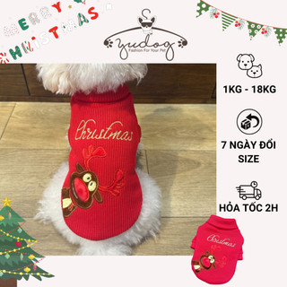 Áo cổ lọ Noel tuần lộc mặc cho chó mèo yudog