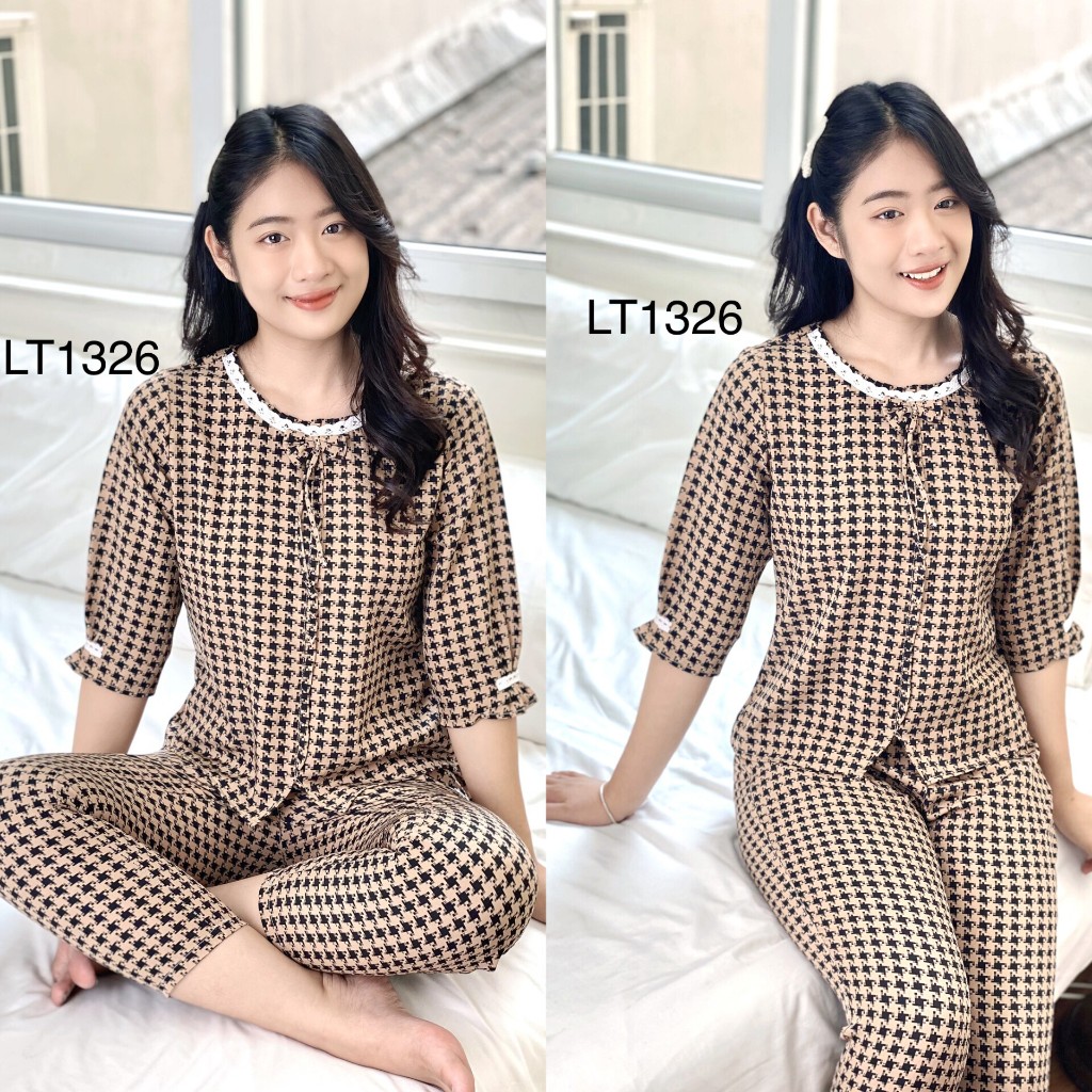 Bộ quần áo ngủ nữ dài chất lụa mềm mịn mát đẹp,trẻ trung,nữ tính