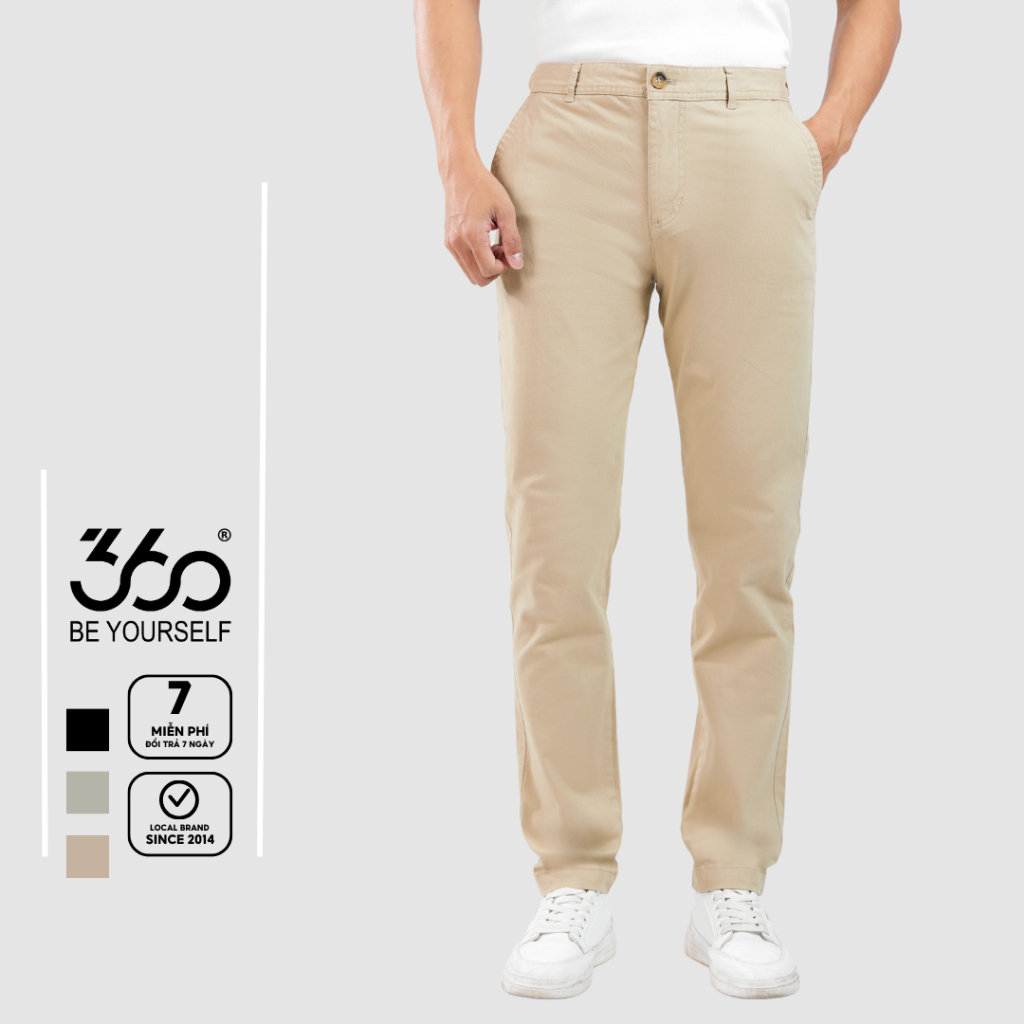Quần kaki nam form slim năng động trẻ trung thương hiệu 360 Boutique chất liệu cao cấp - QKLTK402