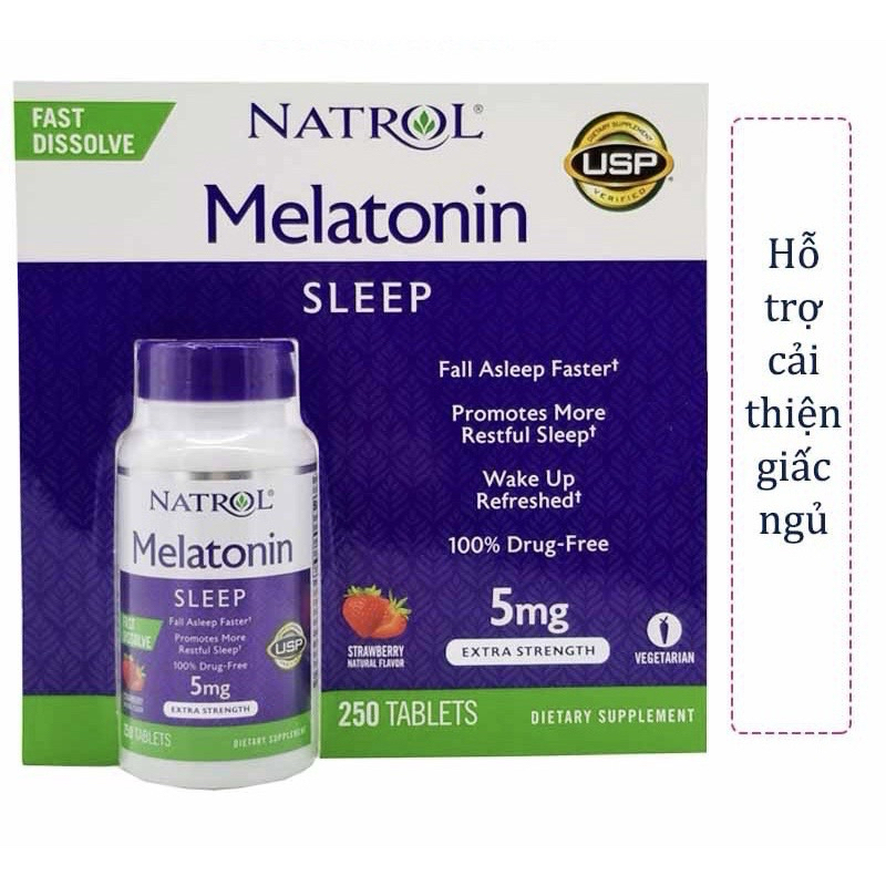 Natrol Melatonin Sleep 5mg chai 250 viên Date 2025