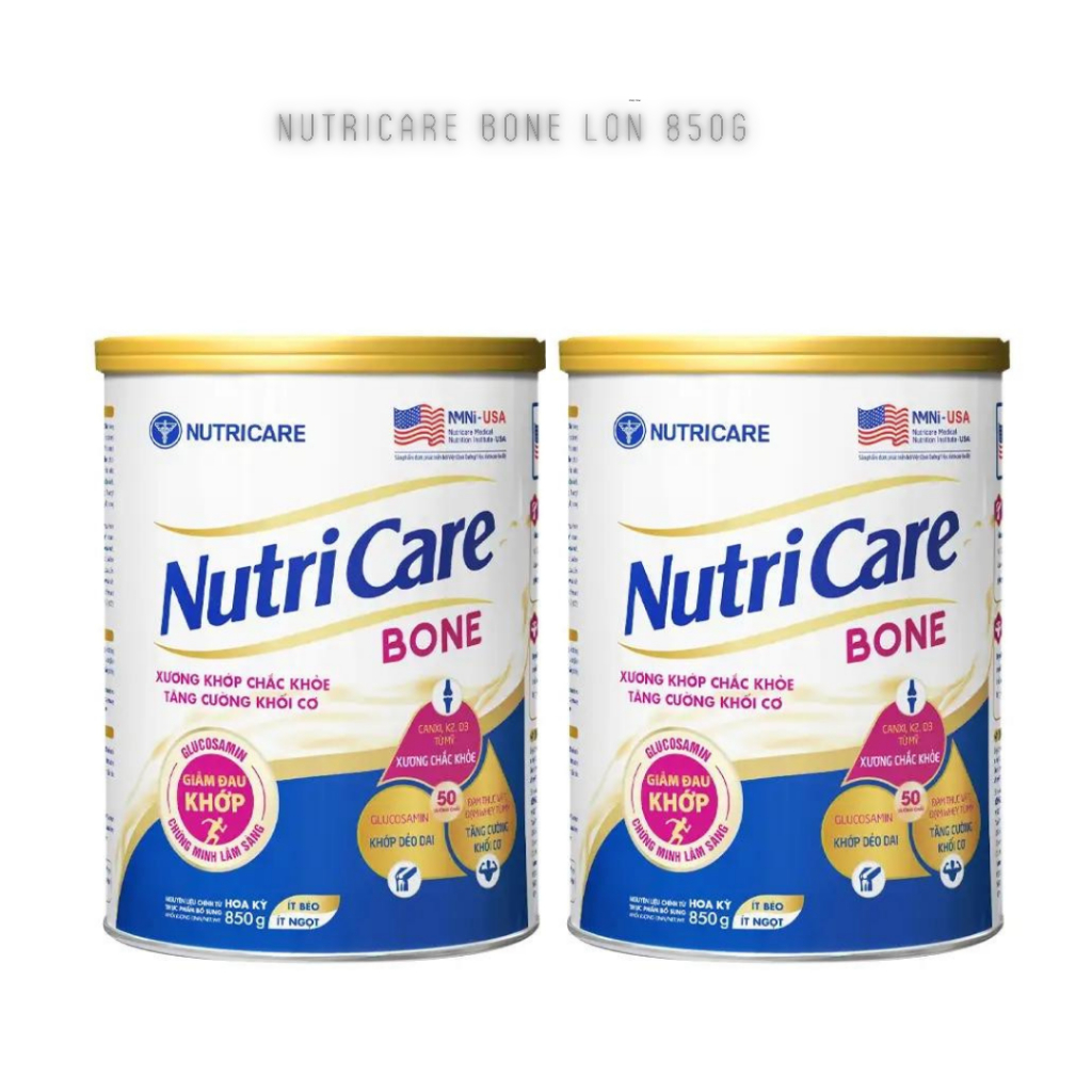 Sữa bột Nutricare Bone phòng chống loãng xương, sụn khớp cho người lớn tuổi lon 850g Chính hãng