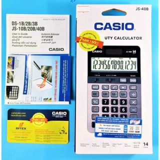 [HÀNG CHÍNH HÃNG] CASIO Máy Tính HIỆU SUẤT CAO JS-40B 14 số.