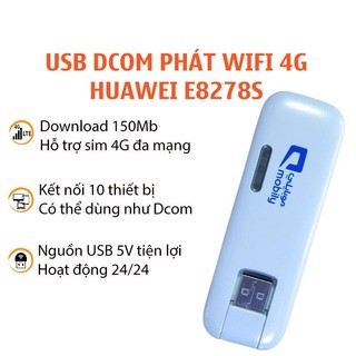 Usb phát wifi huawei 3g/4g e8278 tốc độ cao dùng đa mạng, vận chuyển hỏa tốc shopee