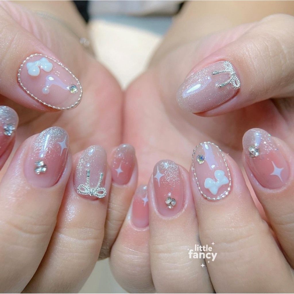 Set nơ nhỏ đính móng Pastel