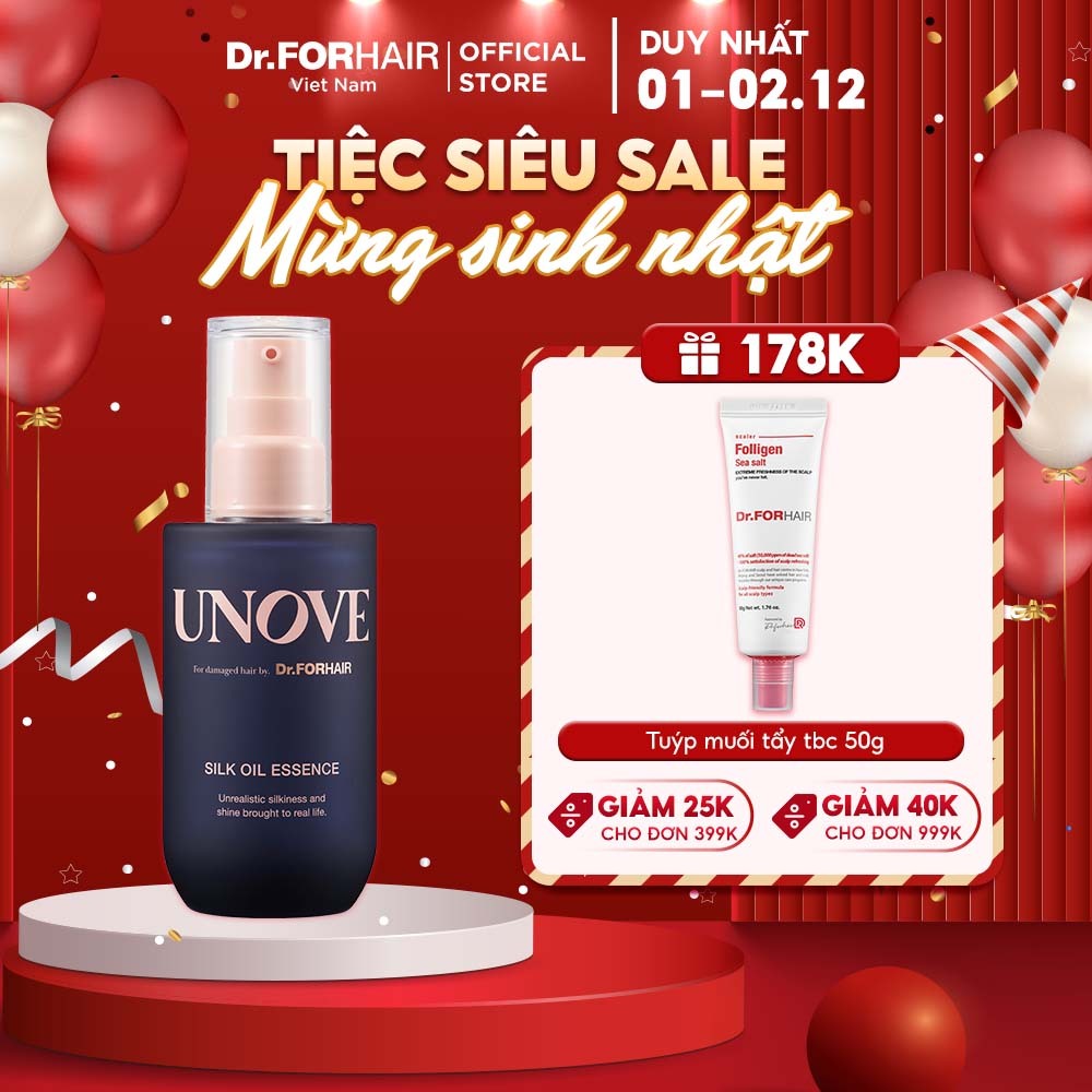 Tinh chất nuôi dưỡng chăm sóc tóc khô xơ và hư tổn DR.FORHAIR UNOVE silk oil essence 70ml