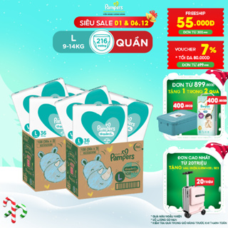 Combo 2 Thùng Tối Ưu Phí Vận Chuyển 3 Gói Tã Quần PAMPERS Giữ Dáng Size