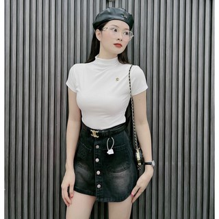 🍒🍒🍒váy quần jean dãy núc 2 túi kiểu thêu chane hot lyie