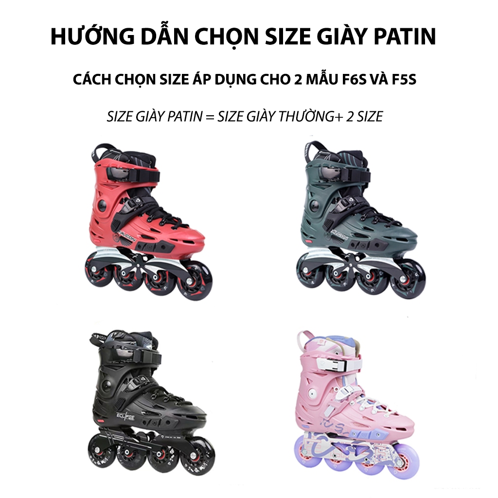 Giày patin người lớn FLYING EAGLE F5S+ CLIPSE 3 màu hồng/ đen/ tím bắt mắt