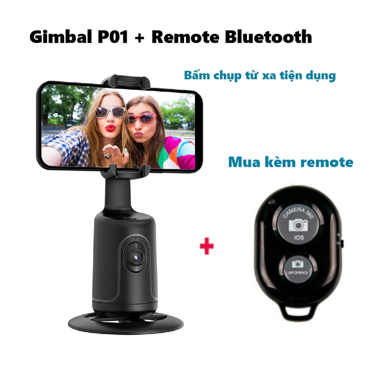 Giá đỡ điện thoại thông minh Gimbal P01 livestream quay video 360 theo dõi khuân mặt