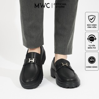 Giày mọi nam mwc 6650 - giày mọi nam chất liệu da lì phối khoá thanh lịch
