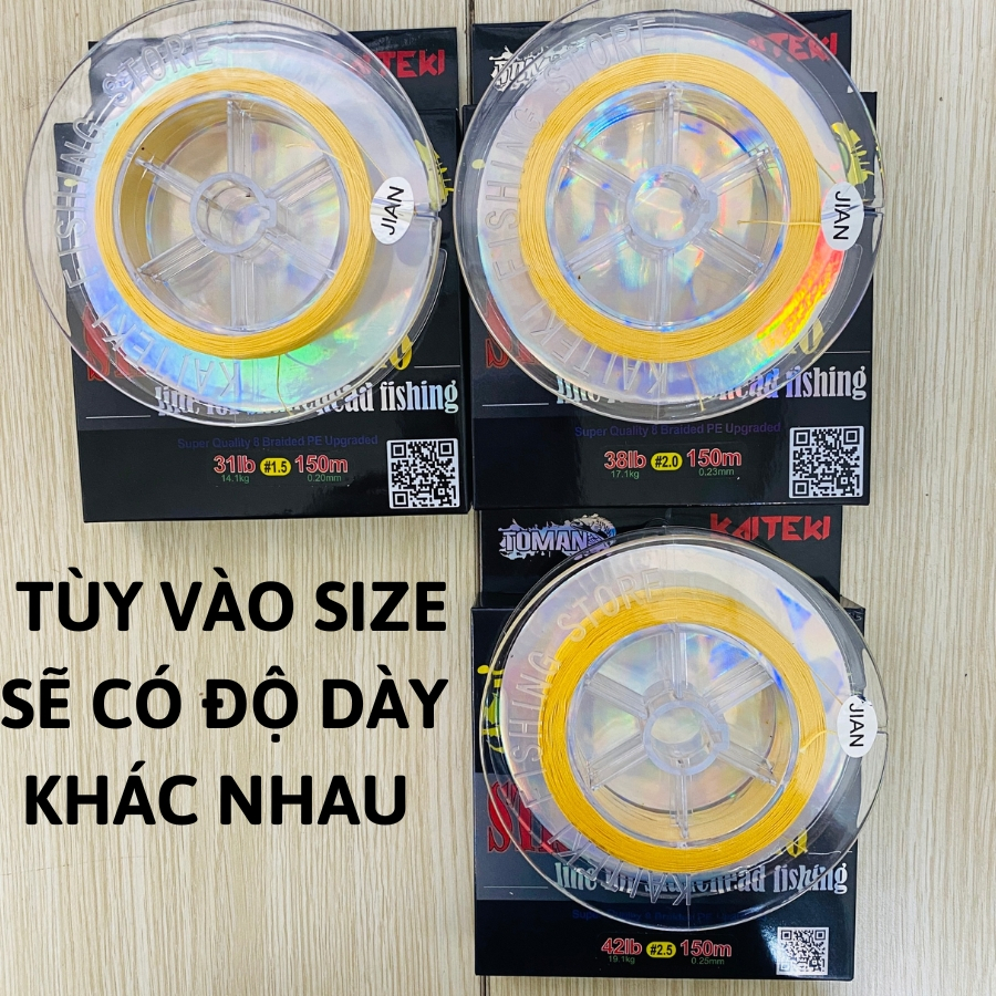 Dây Dù Câu Cá TOMAN X8 Strongest 150M Đủ Szie - Dù Câu Lure Siêu Bền Phụ Kiện Đồ Câu Shiwa