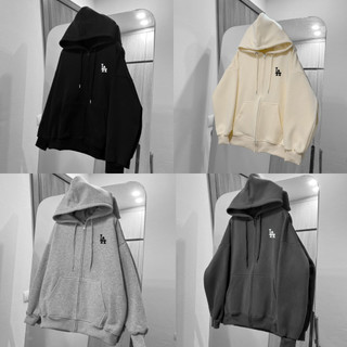 Áo hoodie Zip LA nỉ bông cao cấp basic nam nữ form rộng oversize Shop Qv