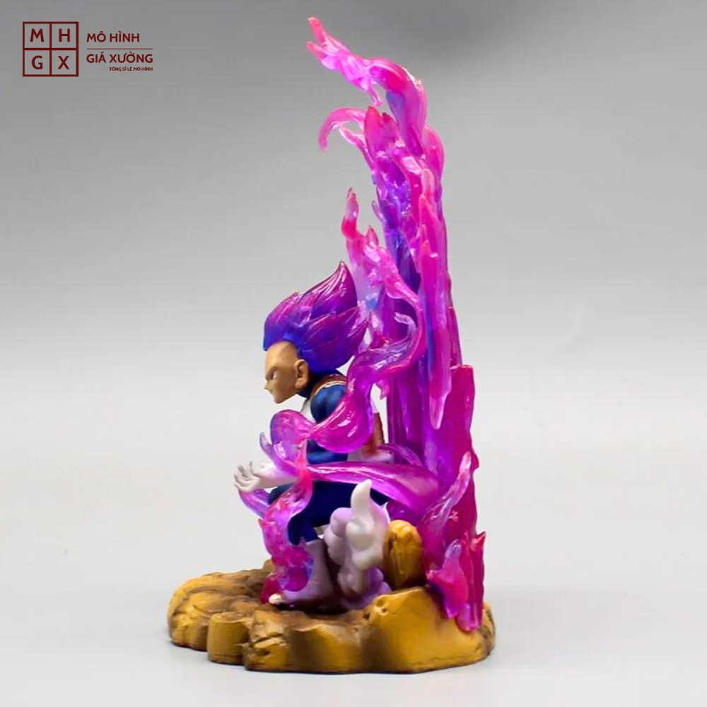 Mô hình DragonBall Vegeta Chibi gồng mình hiệu ứng base đẹp - Cao 14cm - rộng 9cm - nặng 230gram - Dragon Ball