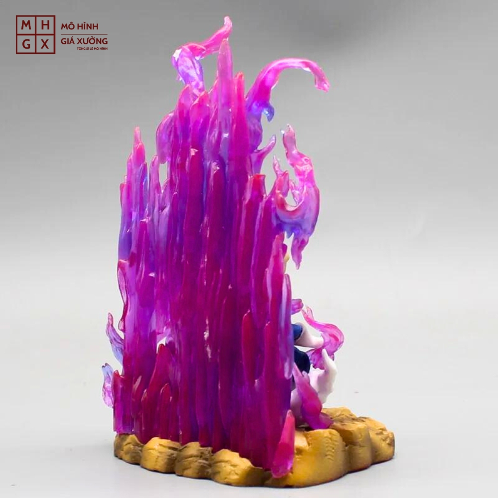 Mô hình DragonBall Vegeta Chibi gồng mình hiệu ứng base đẹp - Cao 14cm - rộng 9cm - nặng 230gram - Dragon Ball