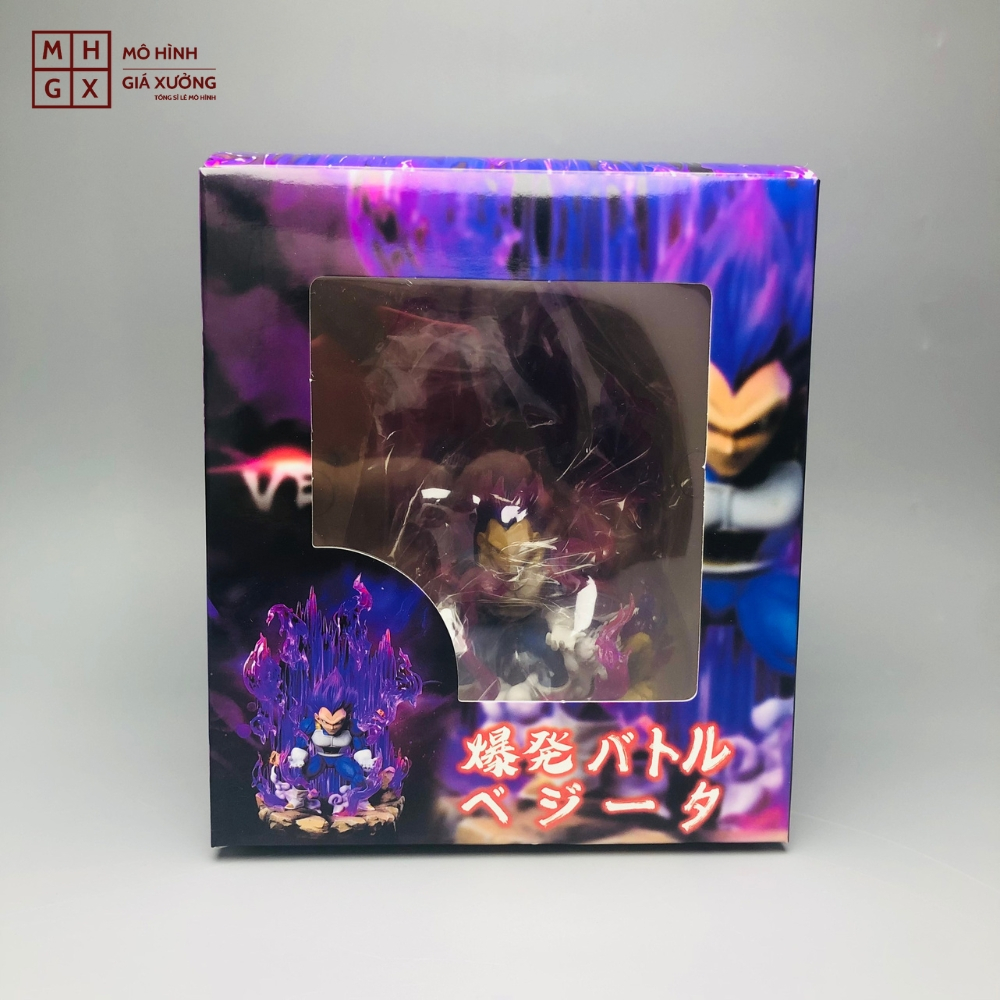 Mô hình DragonBall Vegeta Chibi gồng mình hiệu ứng base đẹp - Cao 14cm - rộng 9cm - nặng 230gram - Dragon Ball