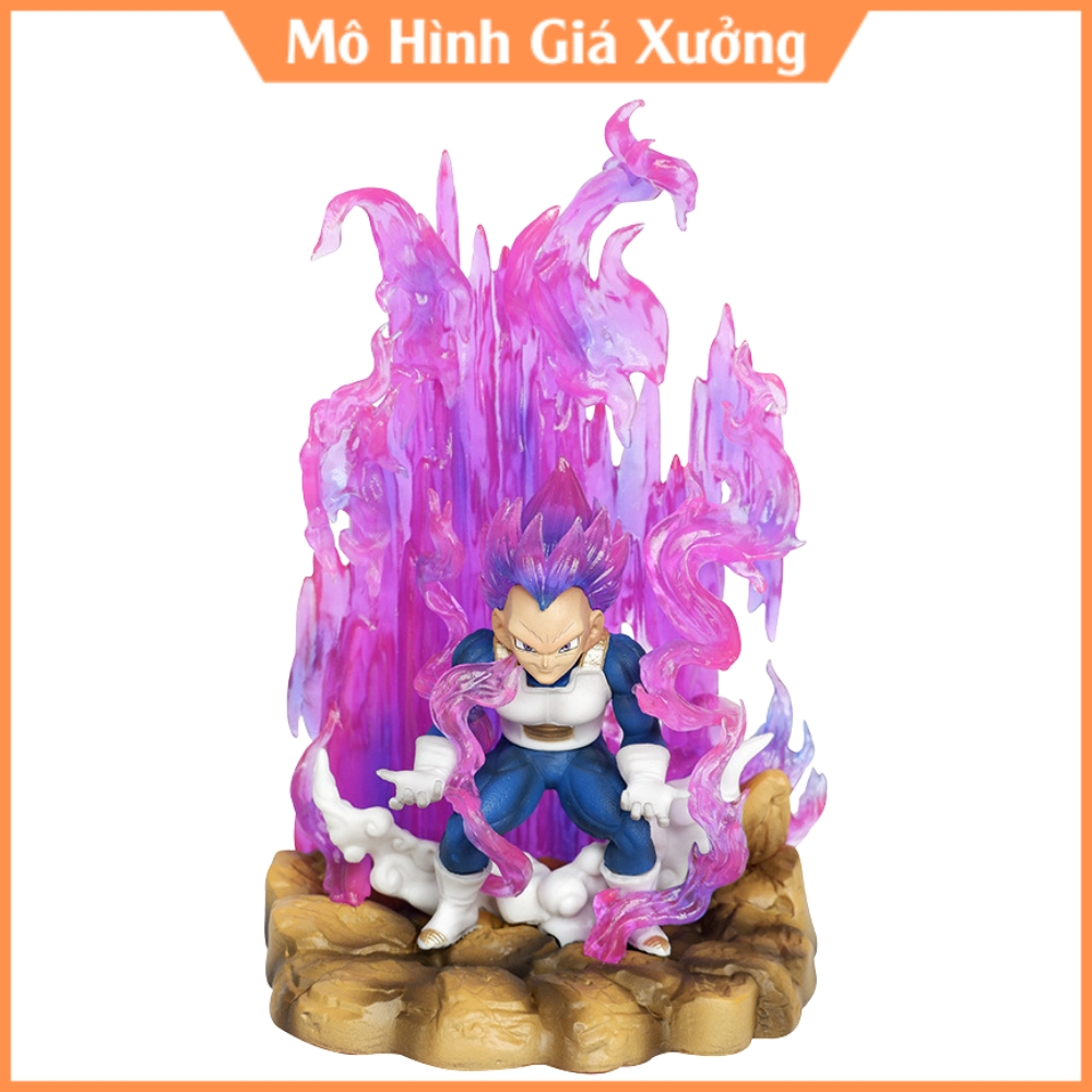 Mô hình DragonBall Vegeta Chibi gồng mình hiệu ứng base đẹp - Cao 14cm - rộng 9cm - nặng 230gram - Dragon Ball
