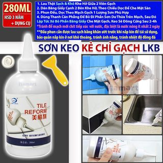 Keo kẻ chỉ gạch sàn nhà lkb 280ml sơn chít mạch ron nền vá trám viền tường bồn chậu nhà tắm