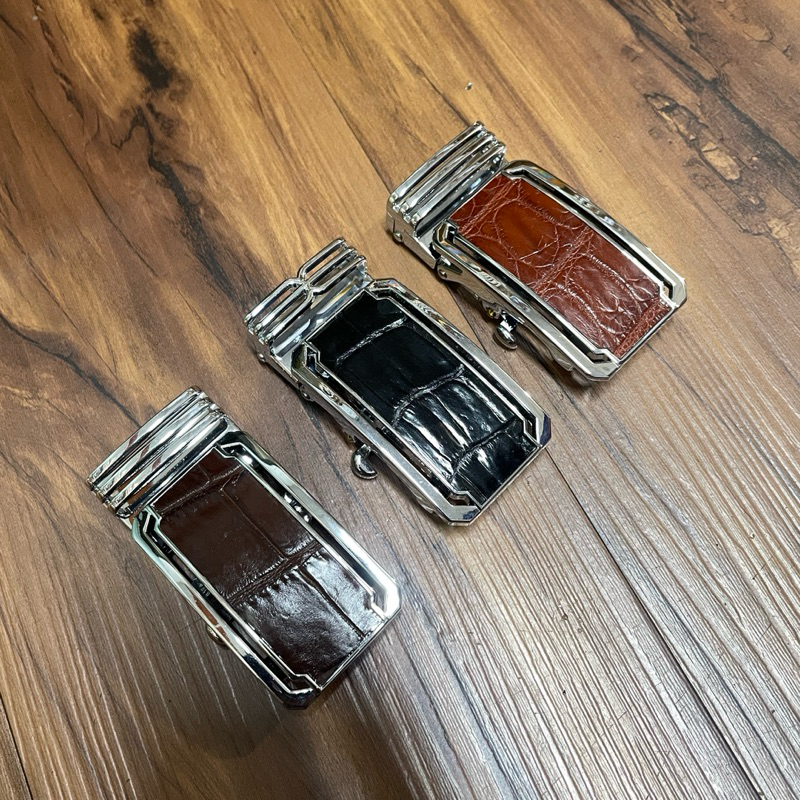 Mặt Khoá Hợp Kim Dán Da Cá Sấu CSK10, Loại Khoá Tì Dùng Cho Dây Da Cá Sấu 3.5cm và 4cm Ba Màu Đen, Nâu Đát, Nâu Đỏ