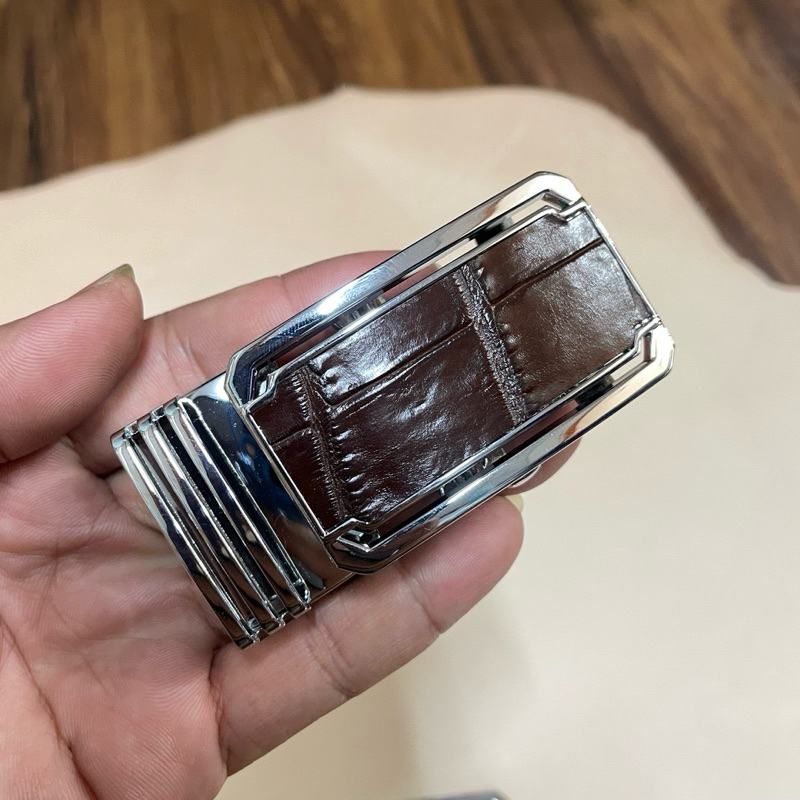 Mặt Khoá Hợp Kim Dán Da Cá Sấu CSK10, Loại Khoá Tì Dùng Cho Dây Da Cá Sấu 3.5cm và 4cm Ba Màu Đen, Nâu Đát, Nâu Đỏ