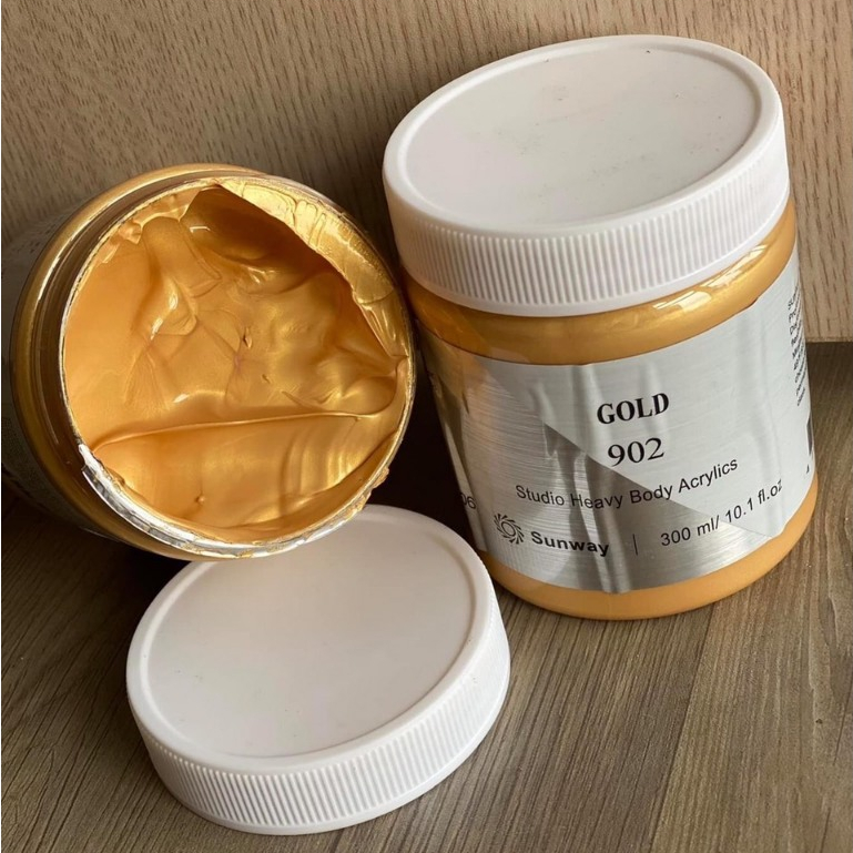 Màu nhũ Vàng, Nhũ Đồng,Nhũ Bạc Acrylic 3D Sunway,300ml, vẽ tranh ngoài trời ,tô tượng, vẽ trên vải