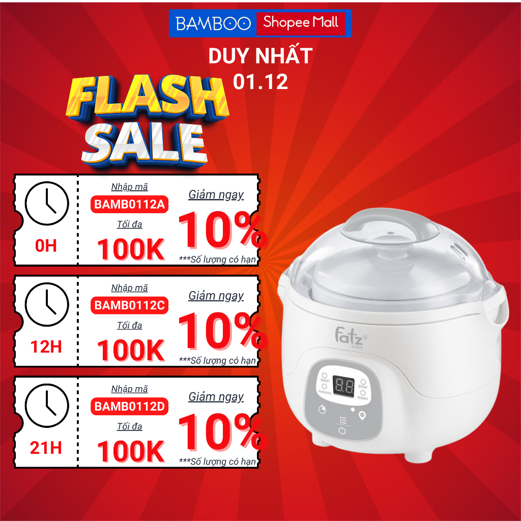 Nồi hầm cách thủy thông minh 0,7L Fatz baby STEW 1 FB9107ZT