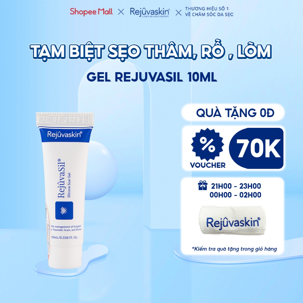 Gel ngăn ngừa và làm xẹp sẹo lồi, sẹo phì đại Rejuvasil 10ml