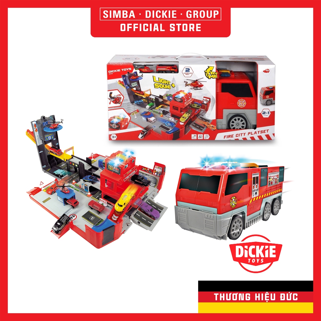 Bộ Đồ Chơi Mô Hình Cứu Hỏa DICKIE TOYS Folding Fire City Playset 203719005 - Simba Toys Vietnam