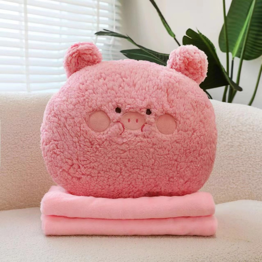 Bộ gối kèm chăn đầu thú lông cừu Fhome