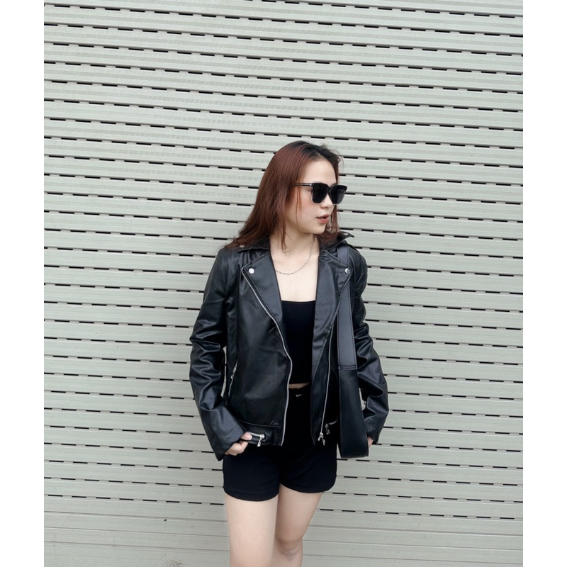 Áo da nữ zr kèm ảnh thật trải sàn