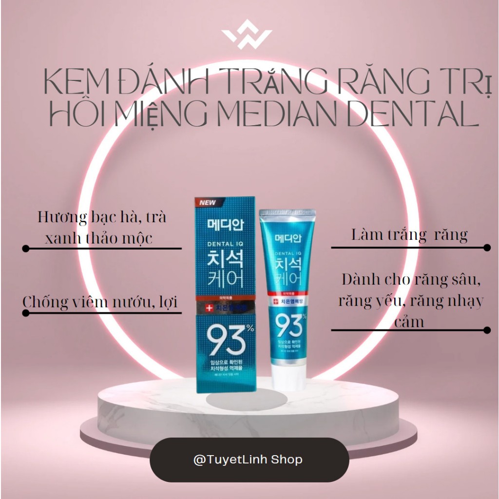 Kem đánh trắng răng trị hôi miệng Median Dental