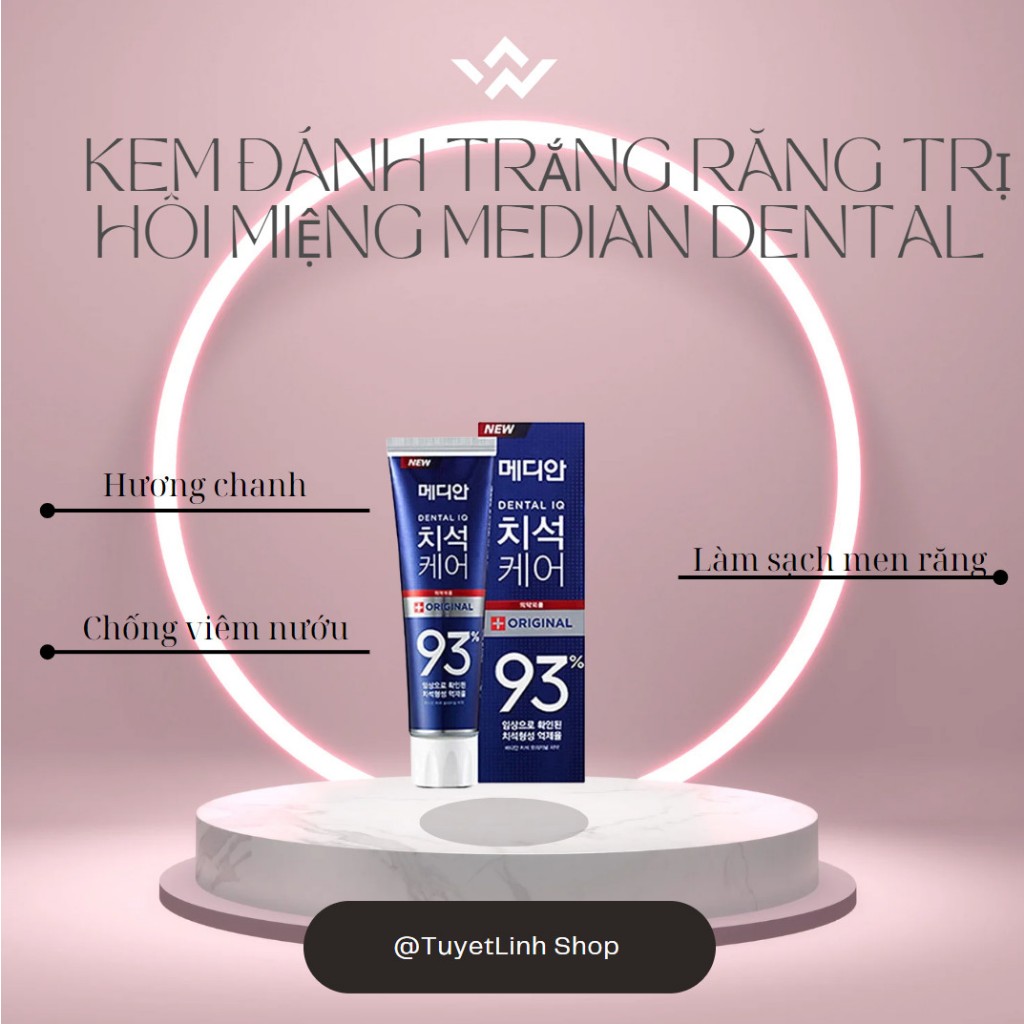 Kem đánh trắng răng trị hôi miệng Median Dental