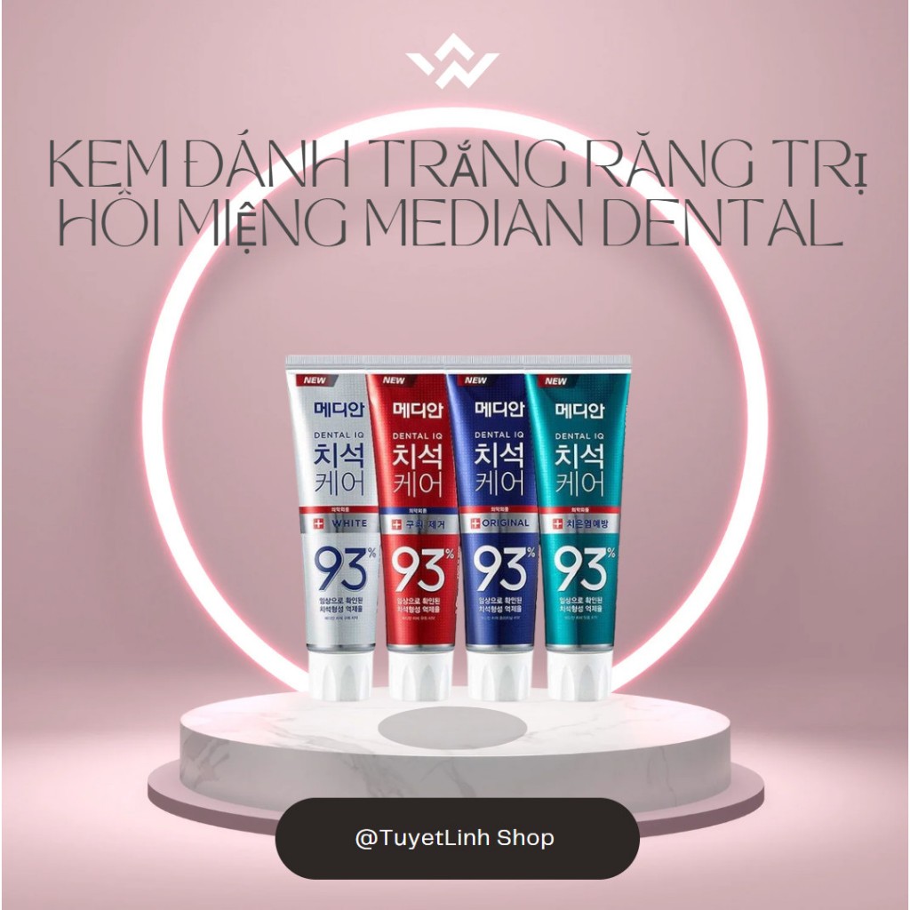 Kem đánh trắng răng trị hôi miệng Median Dental