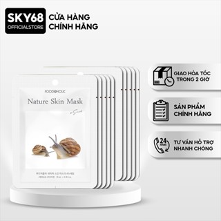 Combo 10 Mặt Nạ Ốc Sên Dưỡng Da Sáng Mịn, Se Khít Lỗ Chân Lông Foodaholic Nature Skin Mask 23gx10 - SNAIL