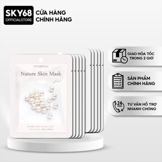 Combo 10 Mặt Nạ Chiết Xuất Ngọc Trai Dưỡng Sáng Da Foodaholic Nature Skin Mask 23gx10 - Pearl