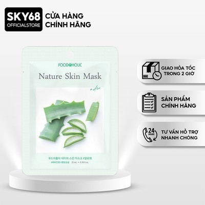 Mặt Nạ Nha Đam Cấp Ẩm, Phục Hồi Da Foodaholic Nature Skin Mask 23g - ALOE