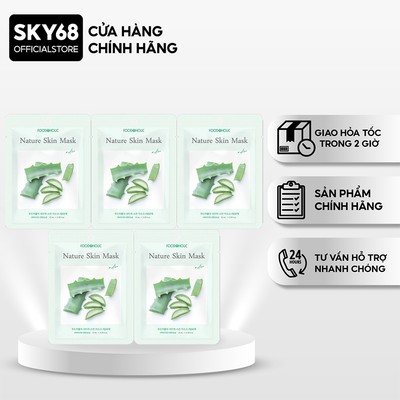 Combo 5 Mặt Nạ Nha Đam Cấp Ẩm, Phục Hồi Da Foodaholic Nature Skin Mask 23gx5 - ALOE