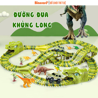 Đường đua ô tô khủng long, công viên khủng long cỡ lớn cho bé thoả sức sáng tạo