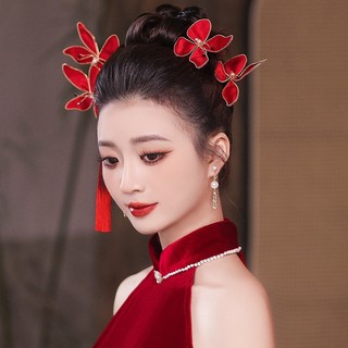 Set cài châm bướm đỏ