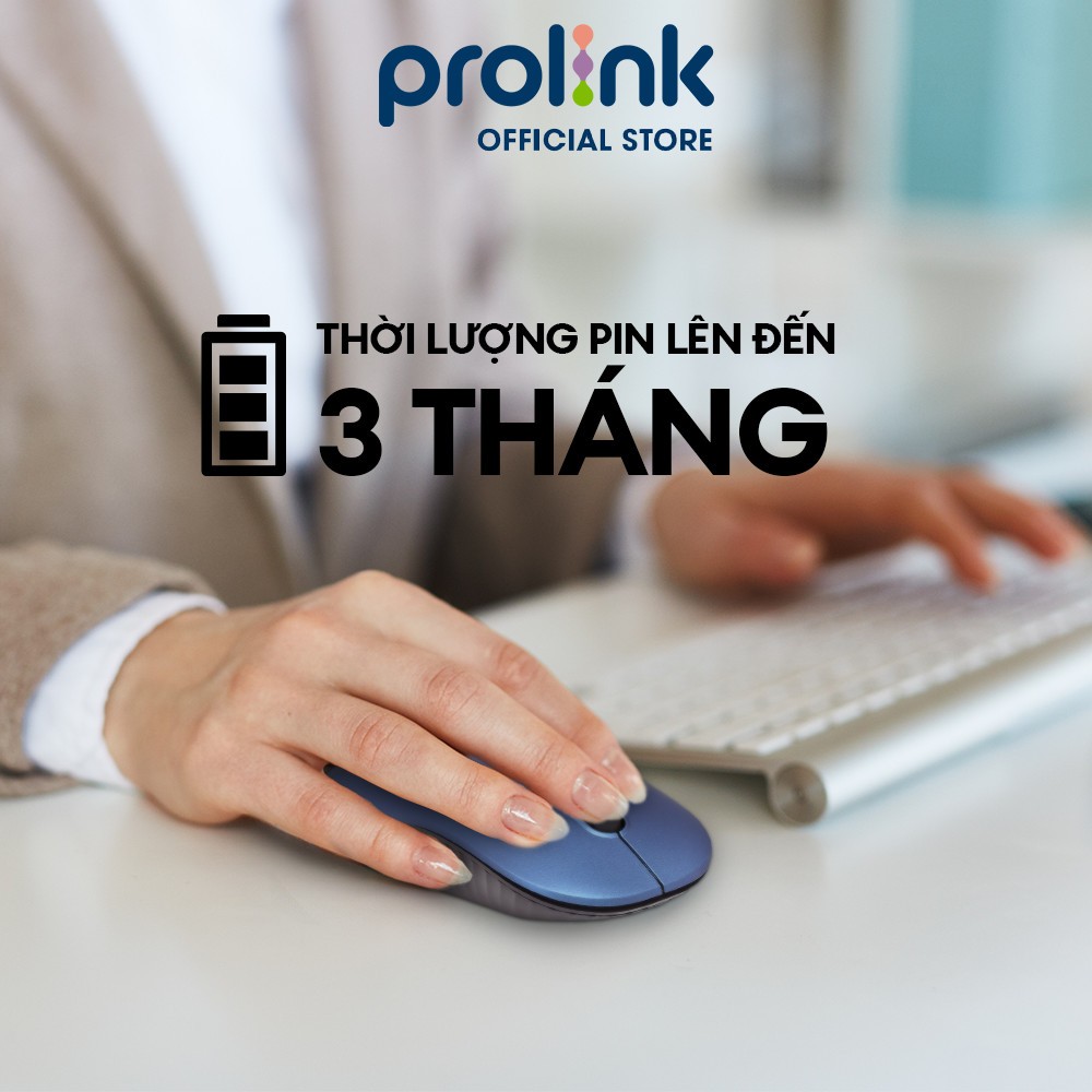 Chuột không dây PROLiNK PMW5009 giá rẻ, tốc độ cao, tiết kiệm pin dành cho PC, Macbook, Laptop