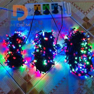 Đèn led trang trí cuộn 30m lục giác kim cương chớp nháy có nhiều màu sắc